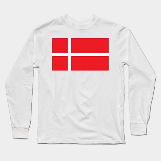 Denmark flag Long Sleeve T-Shirt by ghjura